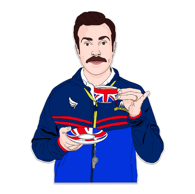 RePop Gifts | Ted Lasso Drinking Tea Sticker