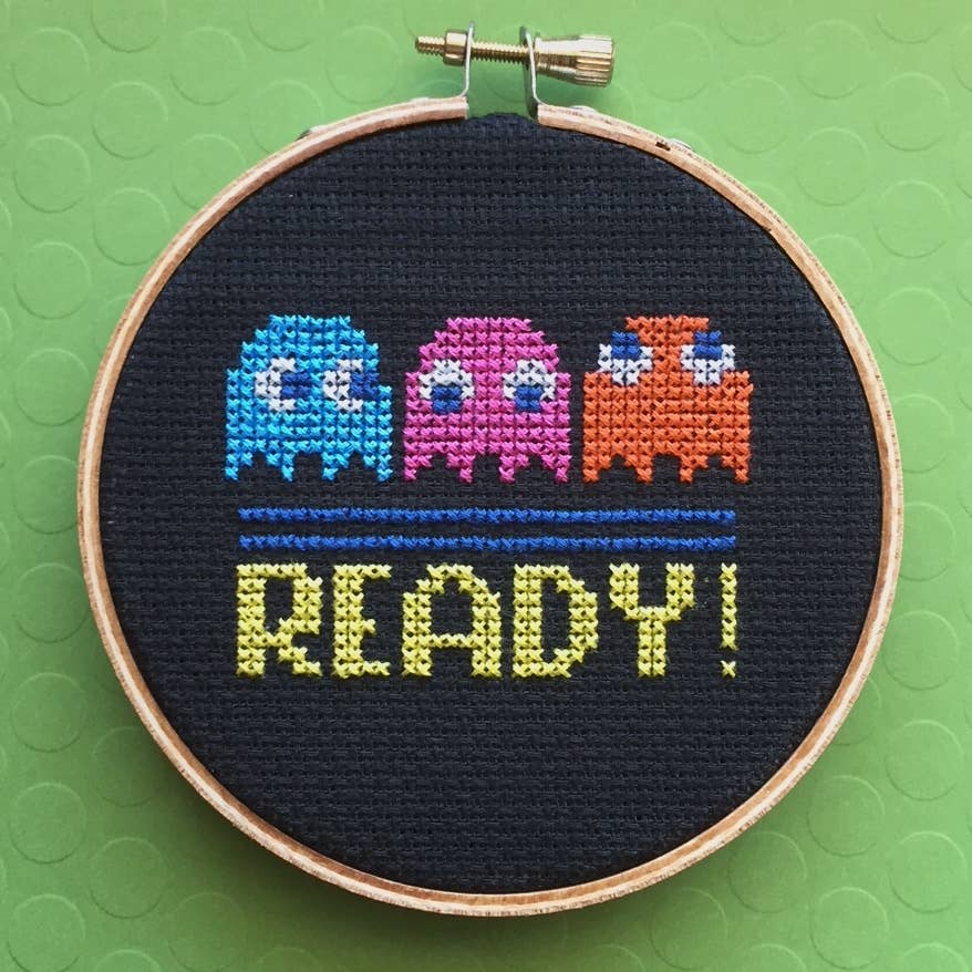 Pac Man Game Counted Cross Stitch DIY KIT | RePop Gifts