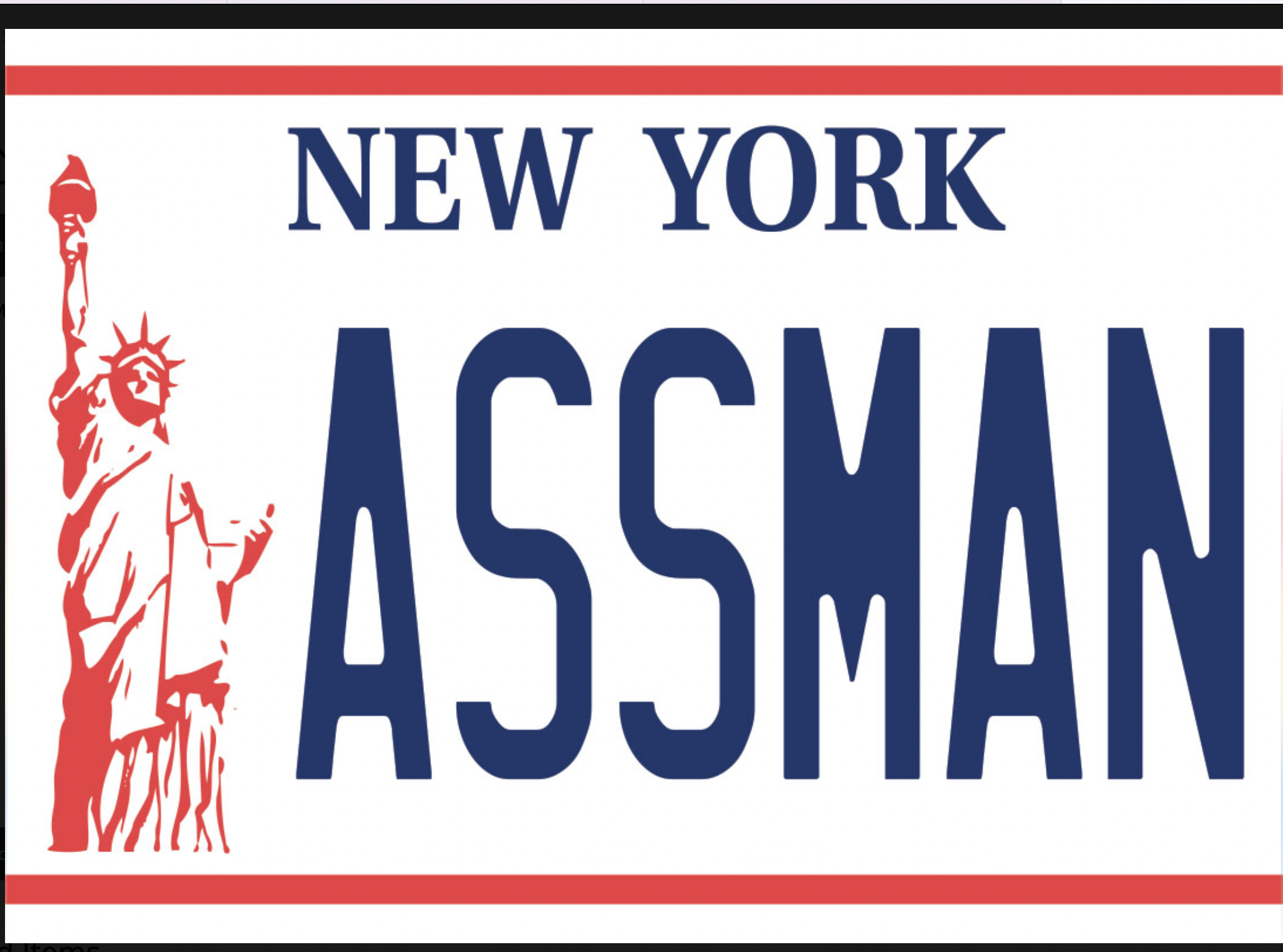 New York License Plate Seinfeld Assman Magnet Repop Ts 
