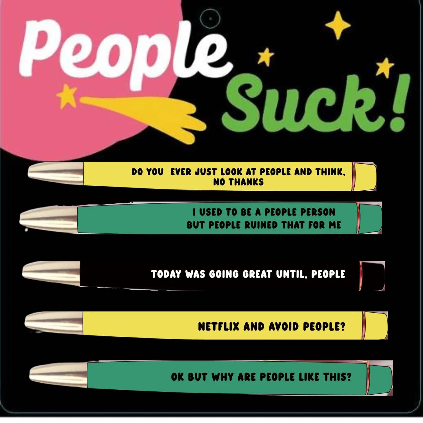 People Suck Funny Pen Set